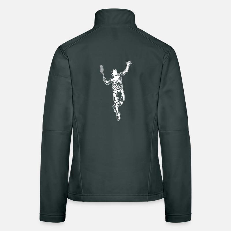 Badminton player sketch Women's Softshell Jacket