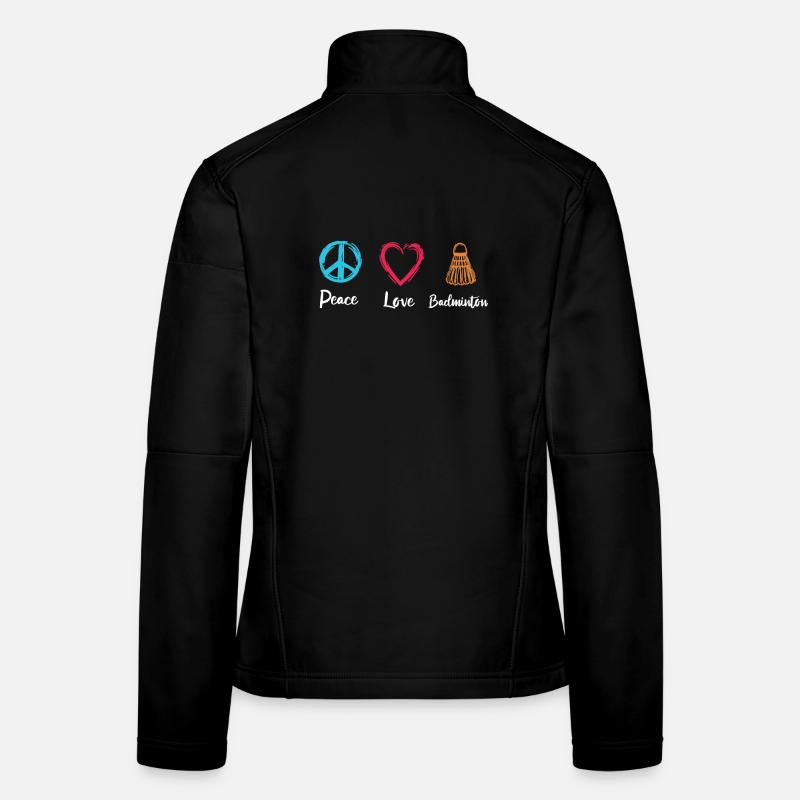 Peace Love Badminton Frauen Softshelljacke
