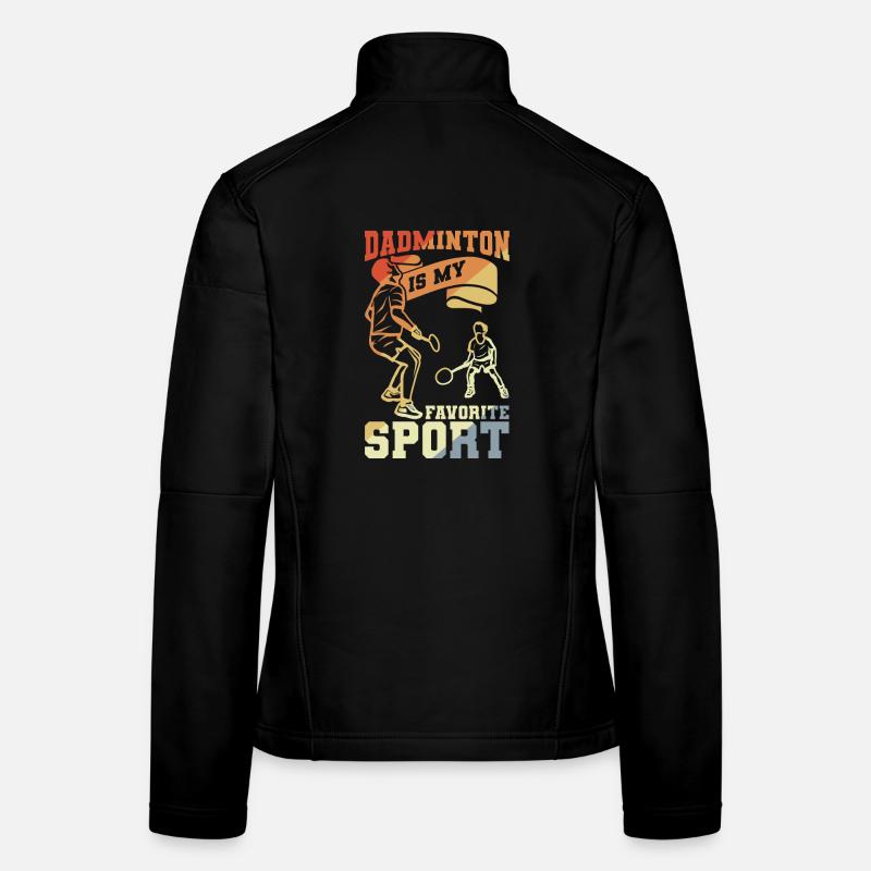Badminton Papa - Frauen Softshelljacke - Schwarz