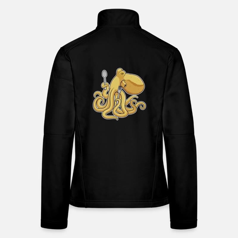 Krake Besteck Kochen Küche Frauen Softshelljacke