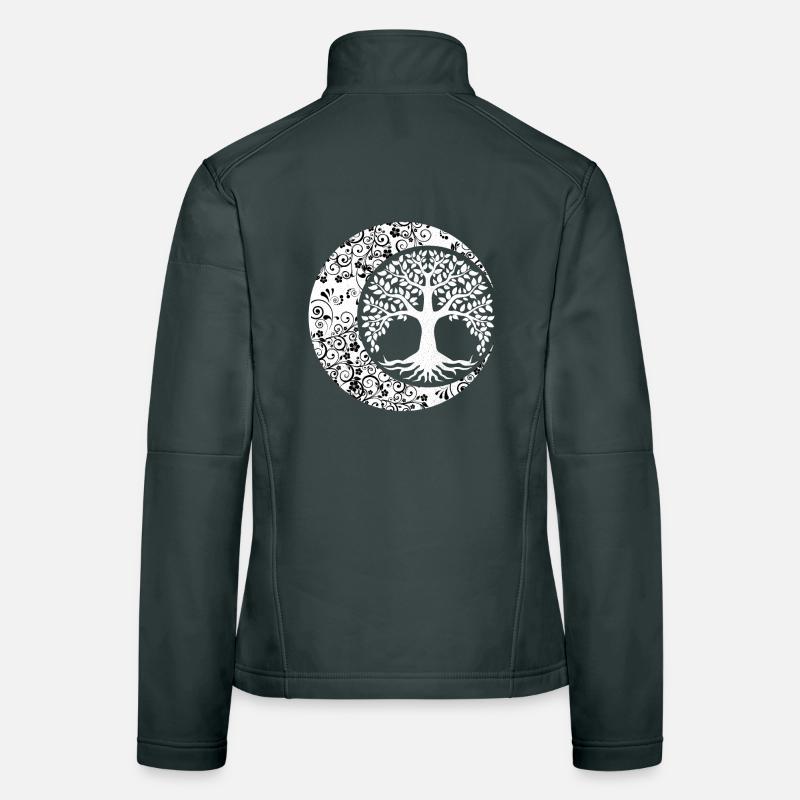 Arbre de Vie Phases de Lune Cresent Mandala Yoga Veste en tissu softshell Femme