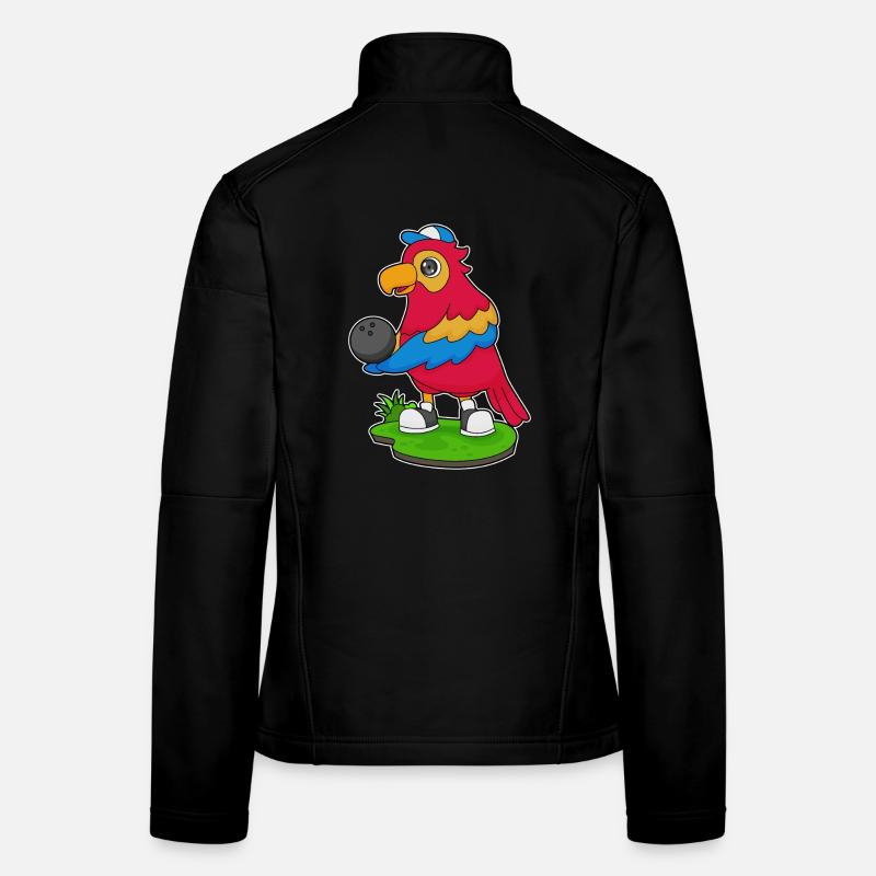 Papagei Bowling Bowlingkugel Frauen Softshelljacke