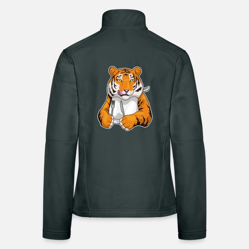 Tiger Besteck Kochen Küche Frauen Softshelljacke