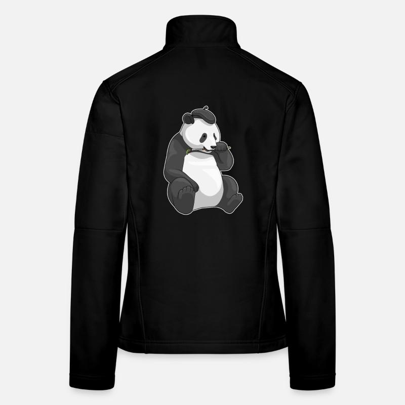 Panda Painter Brush Painting Women's Softshell Jacket