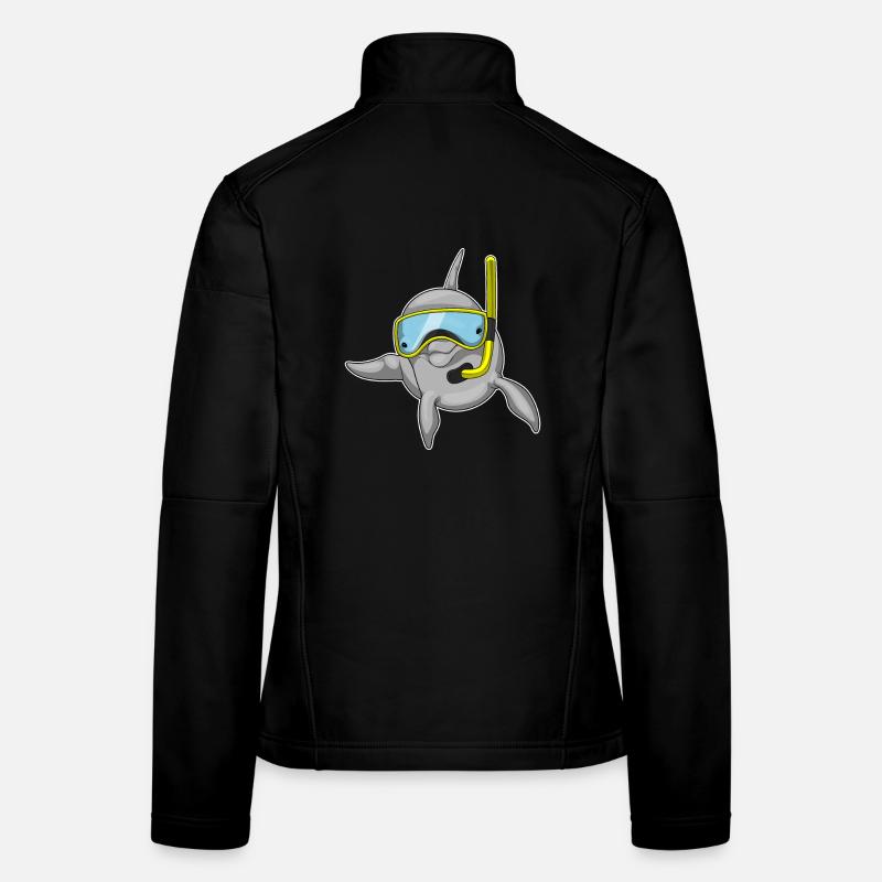 Plongée en apnée avec plongeur de dauphins Veste en tissu softshell Femme