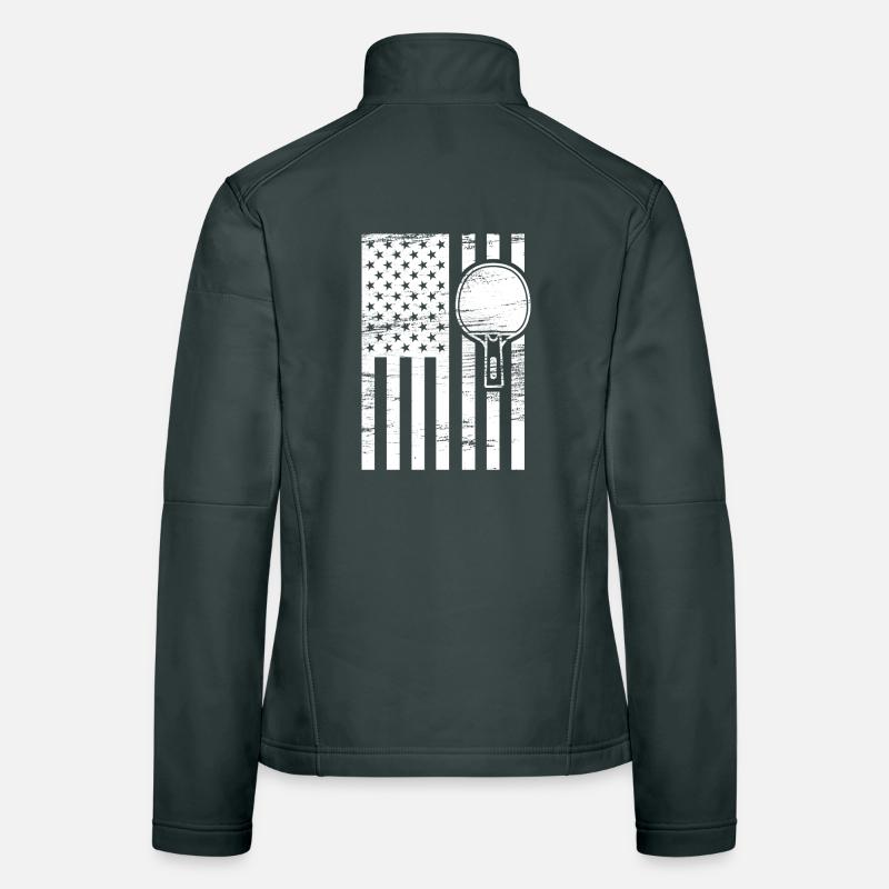 Ping Pong Drapeau américain Veste en tissu softshell Femme