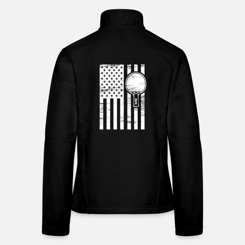 Ping Pong Drapeau américain Veste en tissu softshell Femme