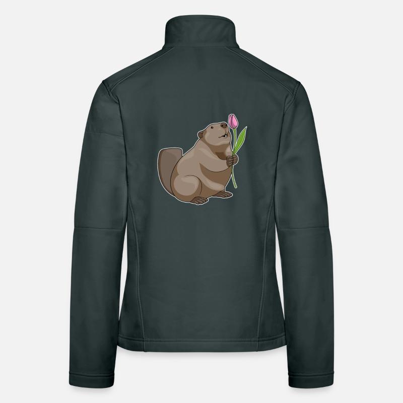Fleurs de tulipes de castor Veste en tissu softshell Femme