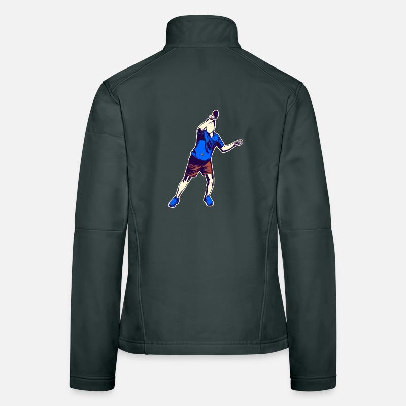 Dessin de tennis de table Veste en tissu softshell Femme