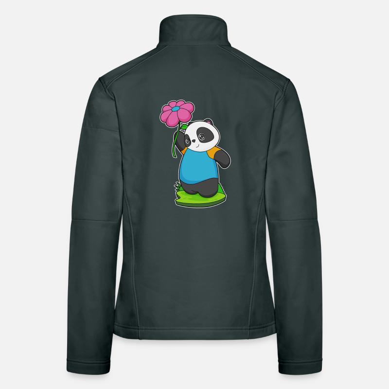 Fleur de panda Veste en tissu softshell Femme