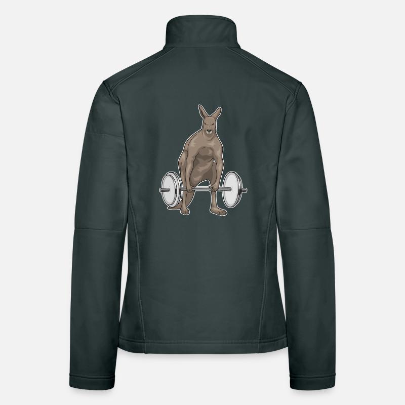 Bodybuilder Kangaroo Bodybuilding avec haltère Veste en tissu softshell Femme