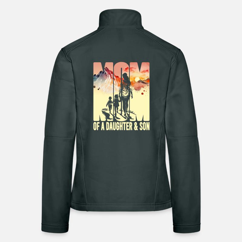Mutter mit Tochter Sohn Muttertag Berge Mama Kind Frauen Softshelljacke