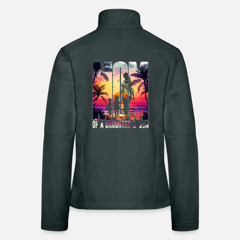 Mutter mit Tochter Sohn Muttertag Strand Mama Kind Frauen Softshelljacke