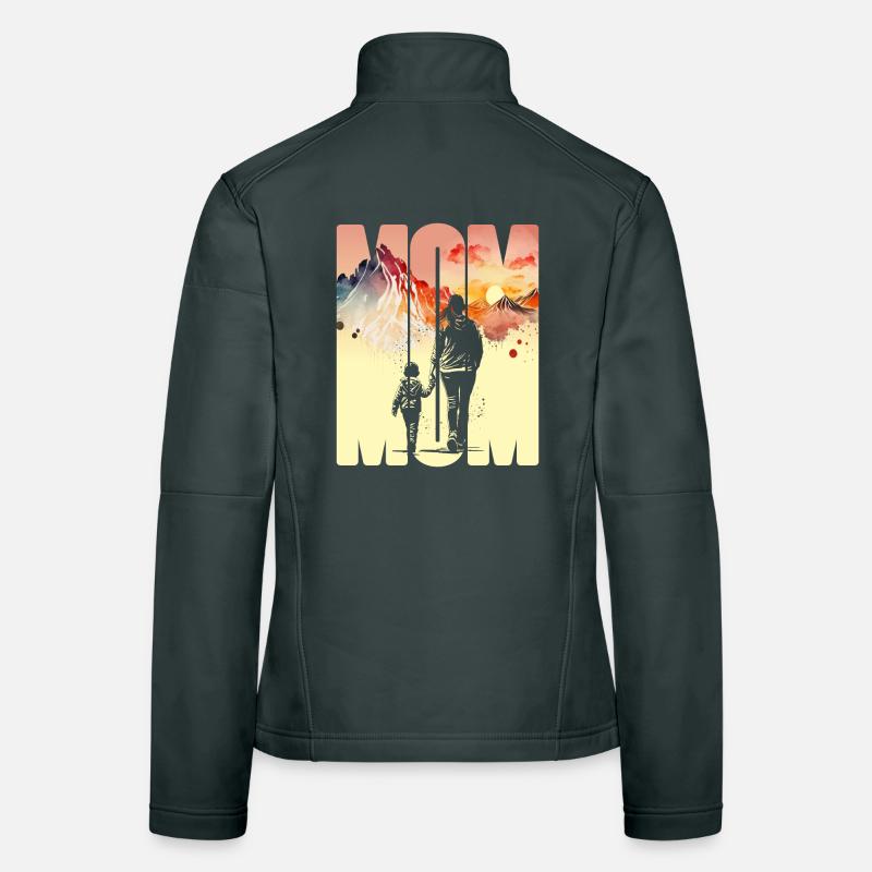 Mutter mit einem Jungen Muttertag Berge Mama Kind Frauen Softshelljacke