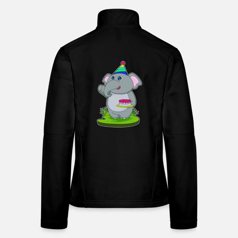 Gâteau d’anniversaire d’éléphant Veste en tissu softshell Femme