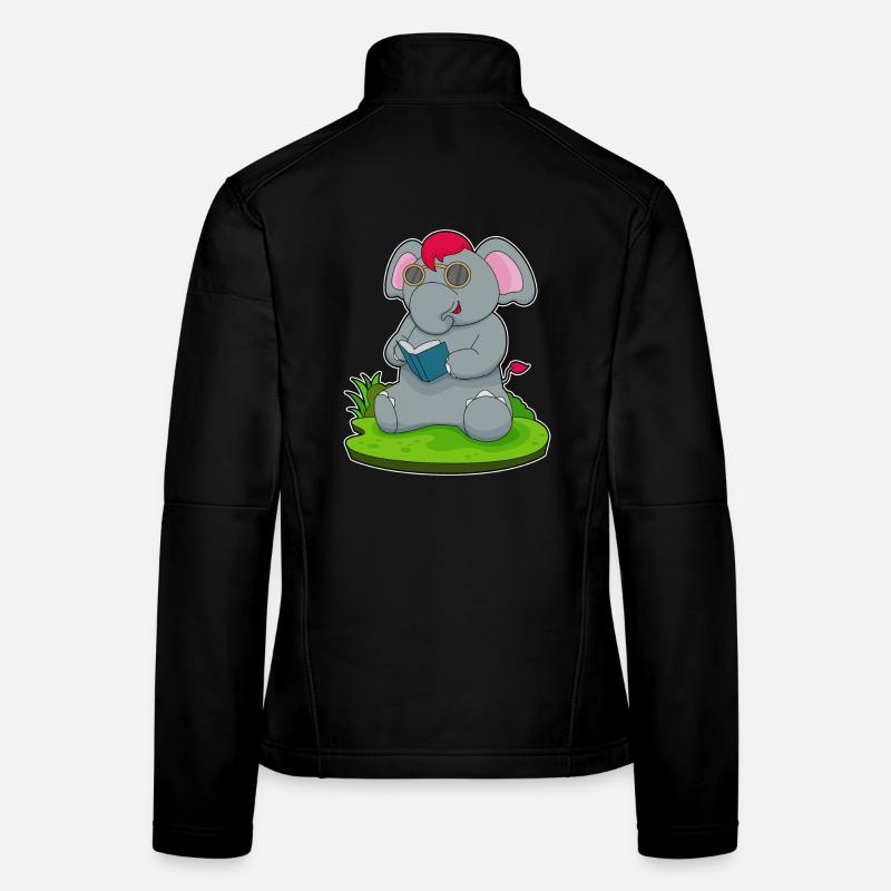 Elefant Nerd Buch Brille Frauen Softshelljacke