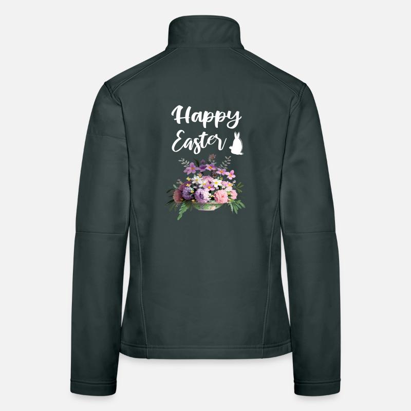 Joyeuses Fleurs de Pâques Bouquet Veste en tissu softshell Femme