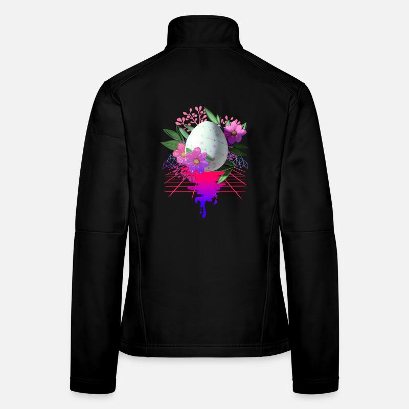 Easter Egg Flowers Art Retro Wave Veste en tissu softshell Femme