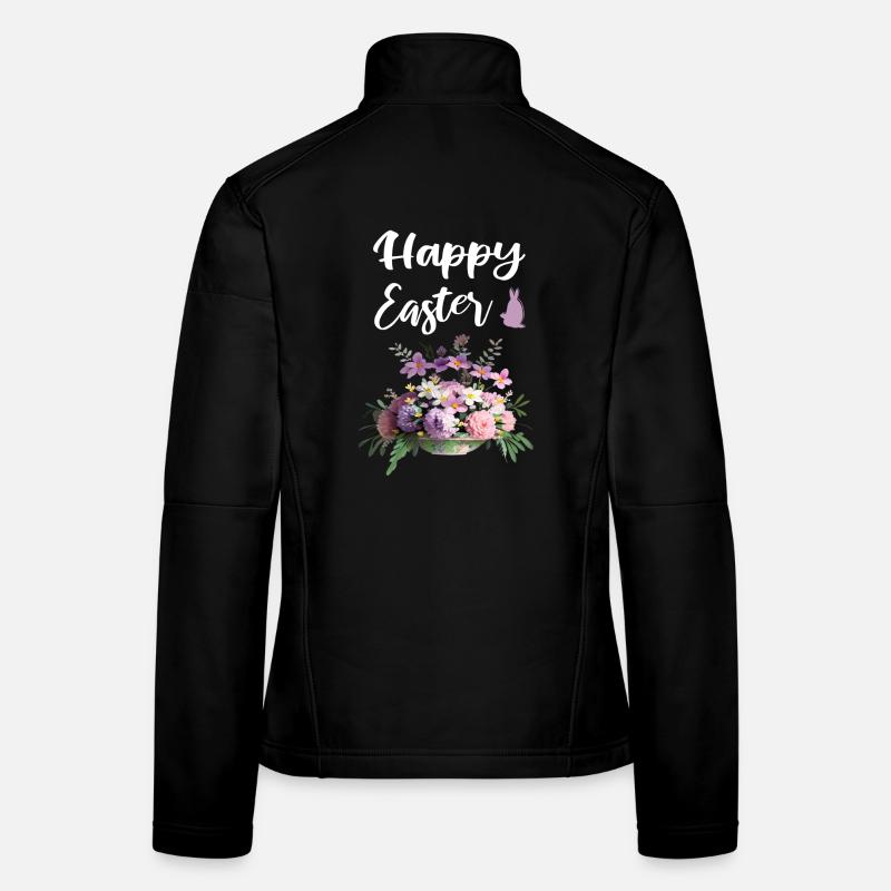 Joyeuses Pâques Florales Veste en tissu softshell Femme