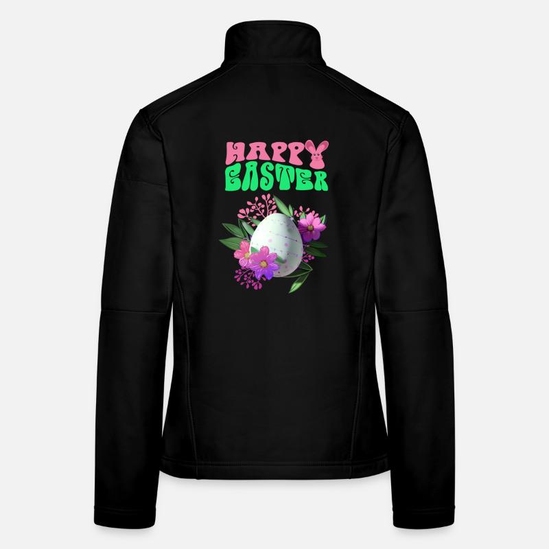 Happy Easter Flowers Easter Egg Women's Softshell Jacket