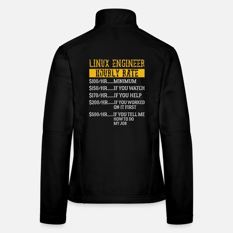 Ingénieur Linux Taux horaire Mécanique Taux de main-d’œuvre Veste en tissu softshell Femme