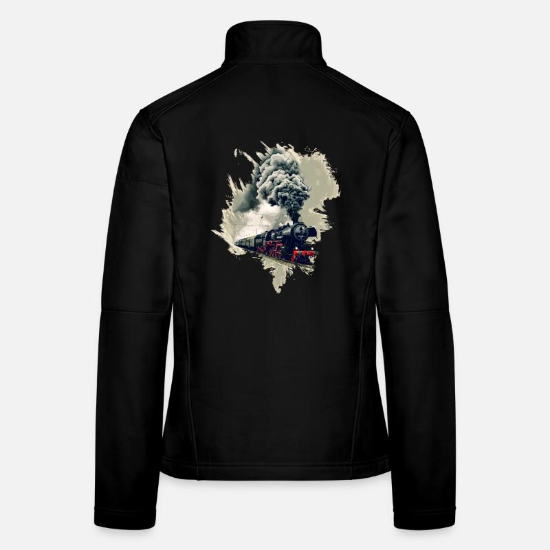 Alte Dampflok Frauen Softshelljacke
