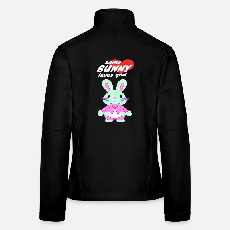 doux lapin de Pâques avec message d’amour Veste en tissu softshell Femme
