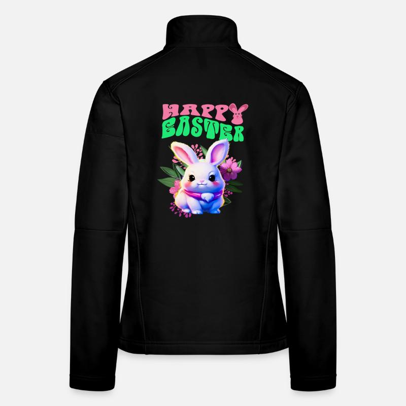 Lapin de Pâques - lapin doux Joyeuses Pâques Veste en tissu softshell Femme