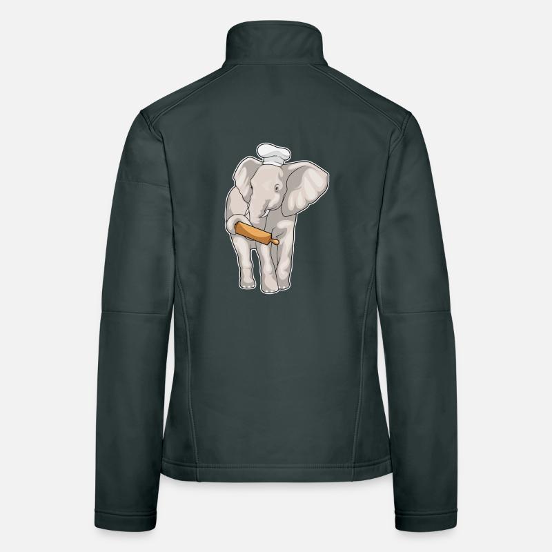 Elefant Bäcker Nudelholz Backen Frauen Softshelljacke