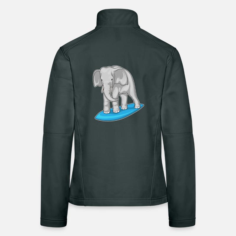 Été de planche de surf sur l’éléphant Veste en tissu softshell Femme