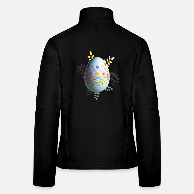 Florales Osterei - Frauen Softshelljacke - Schwarz