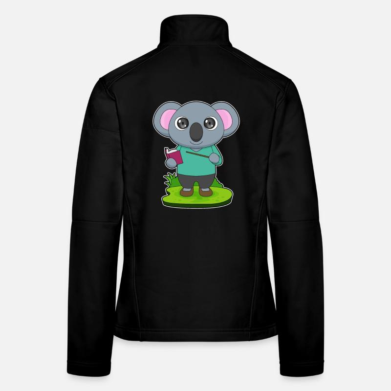Koala Teacher Pointing Stick School Women's Softshell Jacket