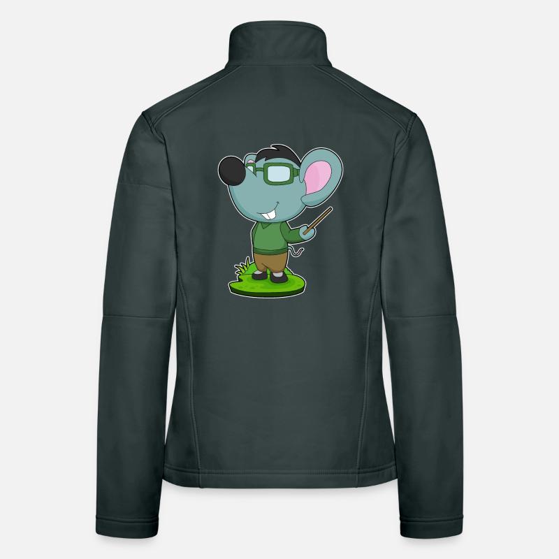 Maus Lehrer Zeigestab Schule Frauen Softshelljacke