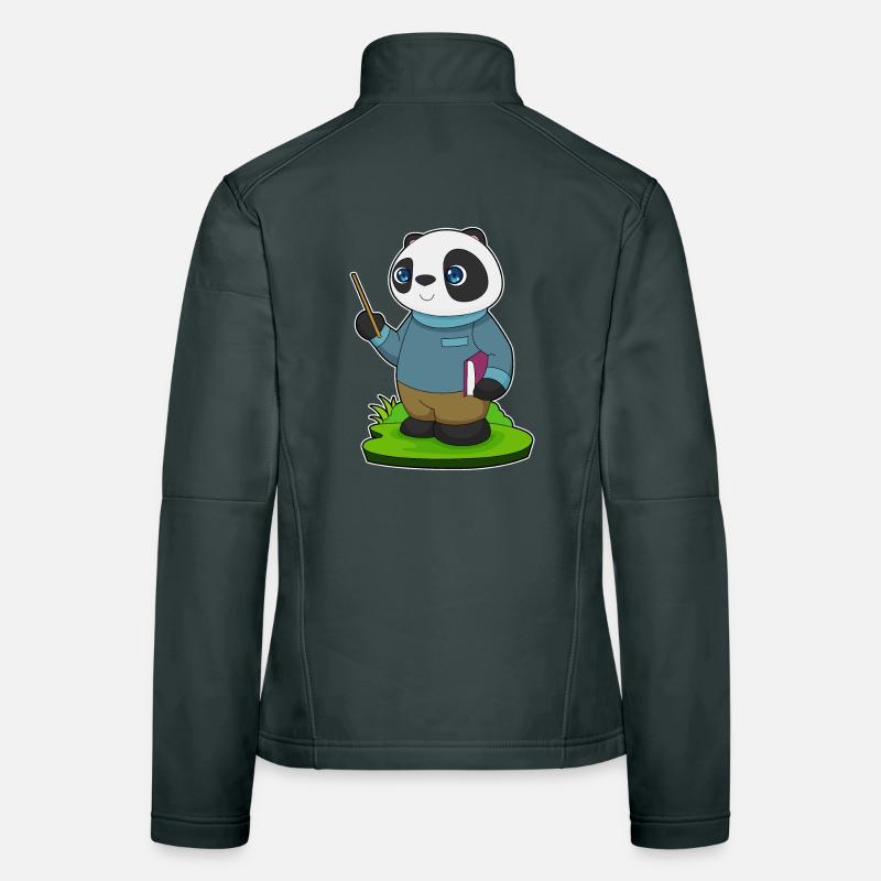Panda Lehrer Zeigestab Schule Frauen Softshelljacke
