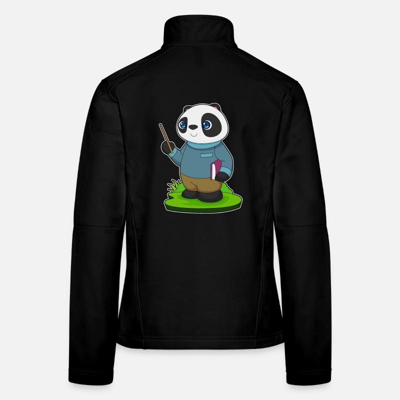Panda Teacher Pointer School Women's Softshell Jacket
