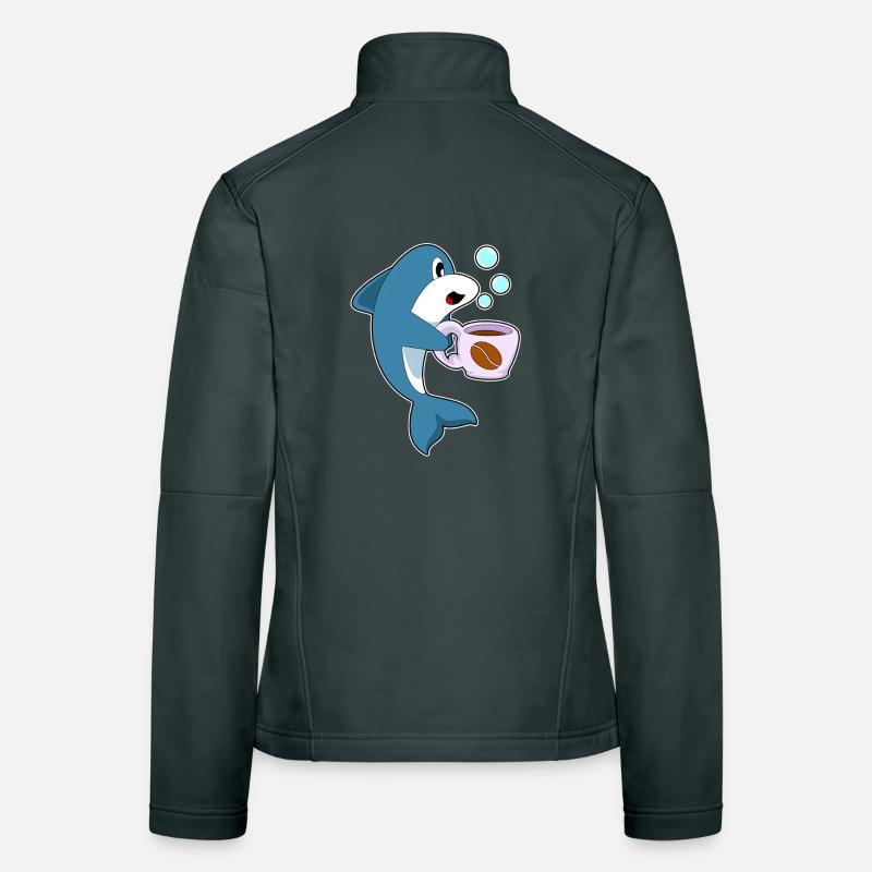 Delfin coffee cup Women's Softshell Jacket