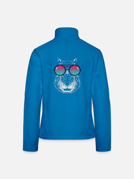 Capybara cool avec des lunettes de soleil - Veste en tissu softshell Femme - noir - Dos