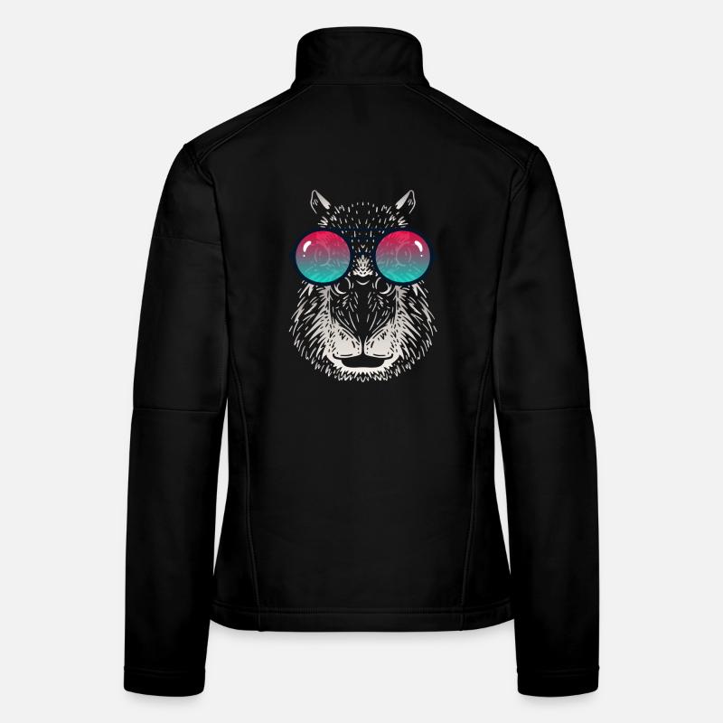 Capybara cool avec des lunettes de soleil Veste en tissu softshell Femme