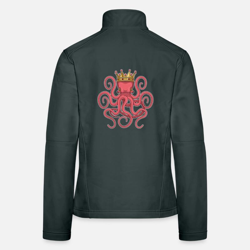 Couronne de pieuvre Veste en tissu softshell Femme