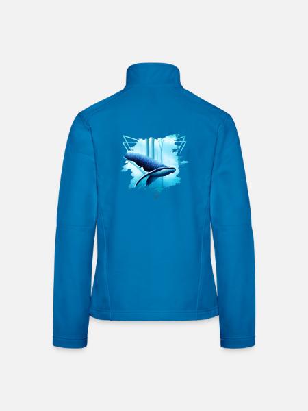 Motif de requin-baleine : Une majesté - Veste en tissu softshell Femme - noir - Dos