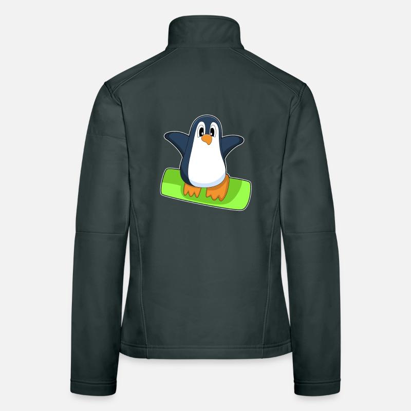 Penguin Snowboarder Snowboard Veste en tissu softshell Femme