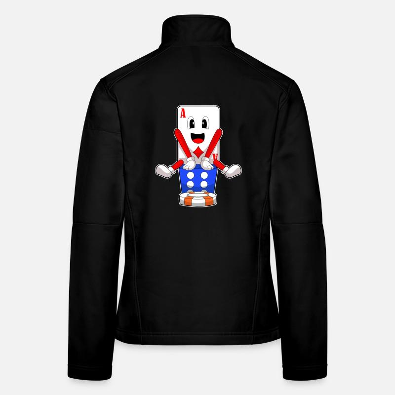 Poker Pokerchips Pokerkarten Frauen Softshelljacke