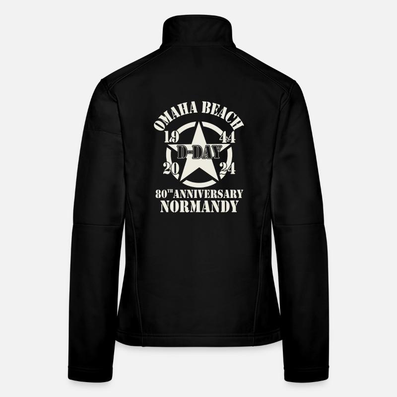 Omaha Beach 1944 D Day 2024 80th Anniversary Women's Softshell Jacket