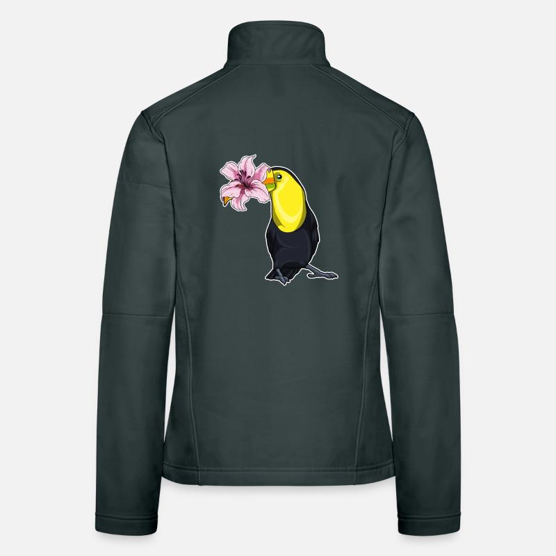 Toucan Fleurs de lys Veste en tissu softshell Femme