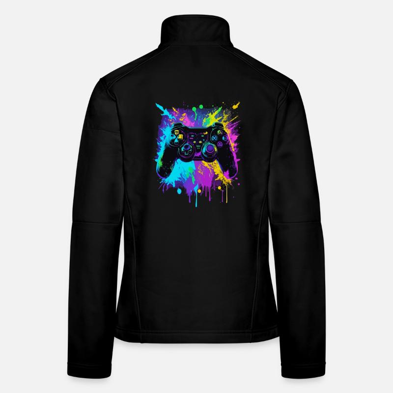 Contrôleur de jeu Graffiti coloré Veste en tissu softshell Femme