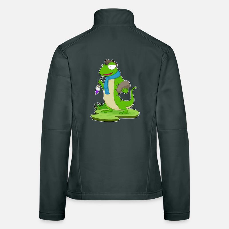 Lizard Painter Brush Painting Women's Softshell Jacket