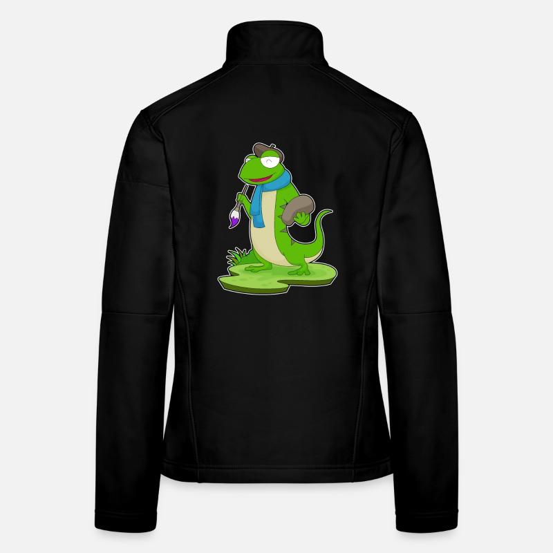Lizard Painter Brush Painting Women's Softshell Jacket