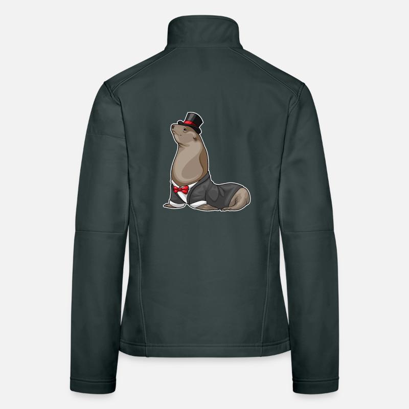 Mariage du marié de phoques au haut-de-forme Veste en tissu softshell Femme