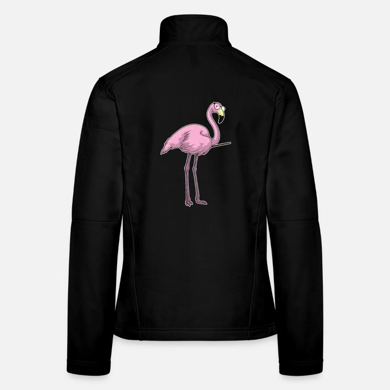 Flamingo Teacher Pointing Stick School Women's Softshell Jacket