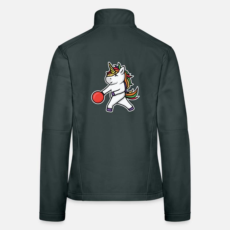 Kinder Bowling Einhorn Frauen Softshelljacke